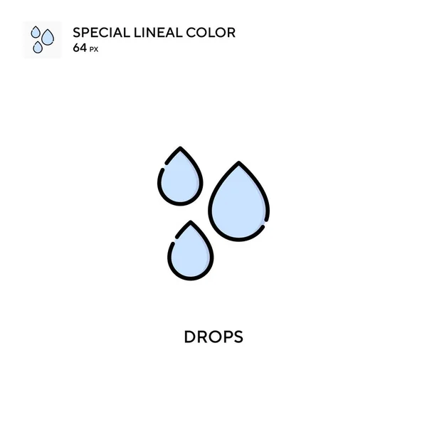 Drops Speciální Ikona Lineální Barvy Drops Ikony Pro Váš Obchodní — Stockový vektor