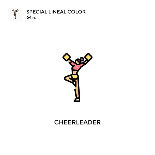 Cheerleader Special Linjal Färg Ikon Cheerleader Ikoner För Ditt Företag — Stock vektor