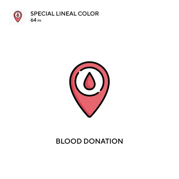 Donación Sangre Icono Especial Color Lineal Iconos Donación Sangre Para — Vector de stock