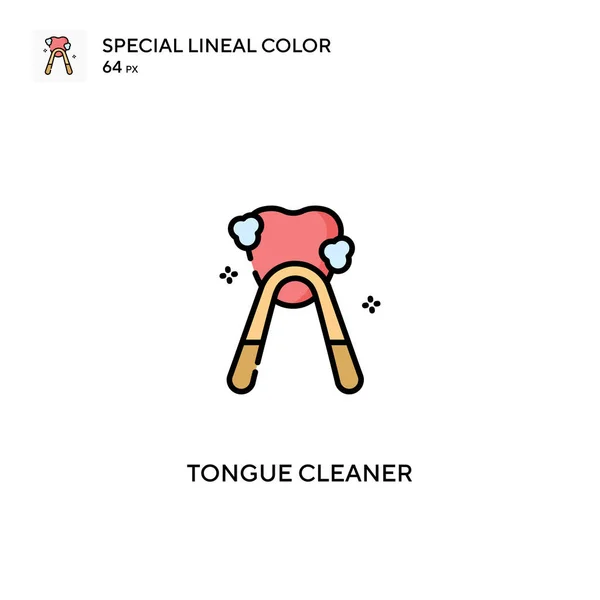 Zungenreiniger Spezielle Lineare Farbsymbole Zungenreiniger Symbole Für Ihr Geschäftsprojekt — Stockvektor