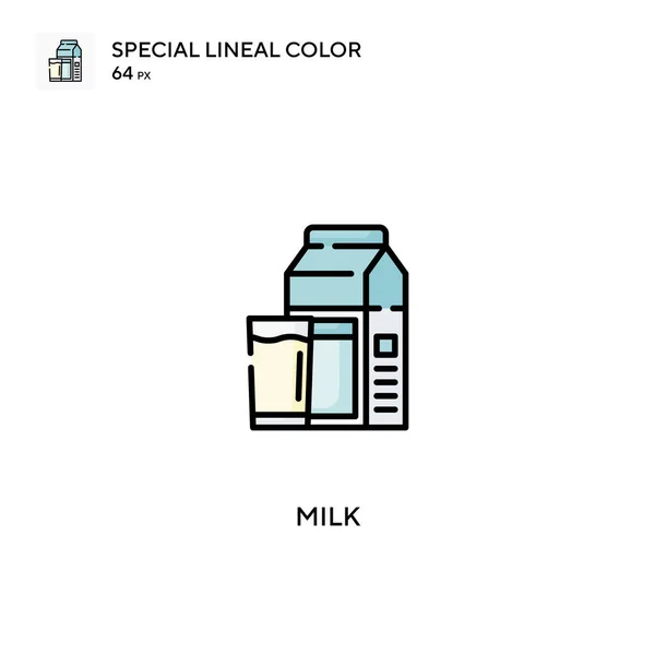 Leite Ícones Cor Linear Especial Icon Milk Para Seu Projeto —  Vetores de Stock