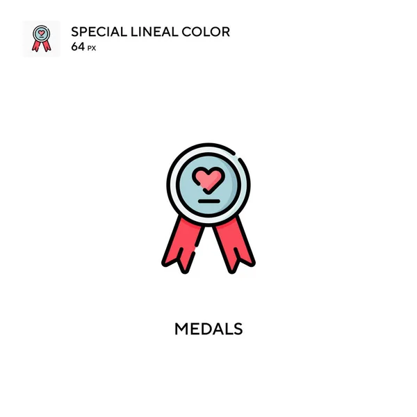 Medale Specjalna Ikona Koloru Linii Medale Ikony Dla Twojego Projektu — Wektor stockowy