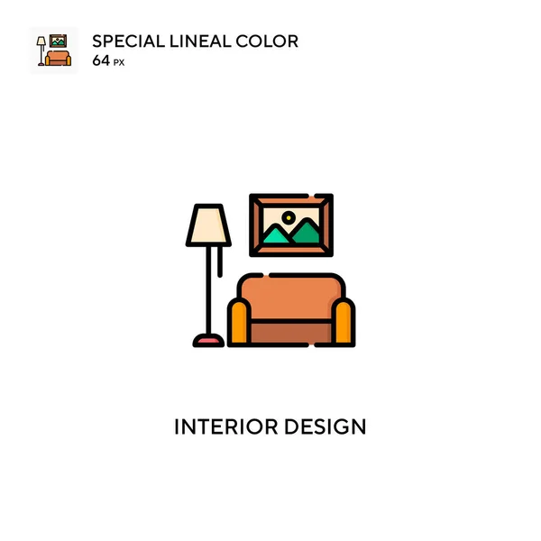 Εσωτερικό Σχέδιο Ειδική Lineal Εικονίδιο Χρώμα Εσωτερικό Σχέδιο Εικονίδια Για — Διανυσματικό Αρχείο