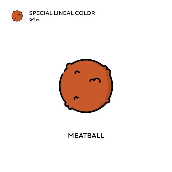 Meatball Special Lineal Color Icon Meatball 아이콘 Your Business Project — 스톡 벡터