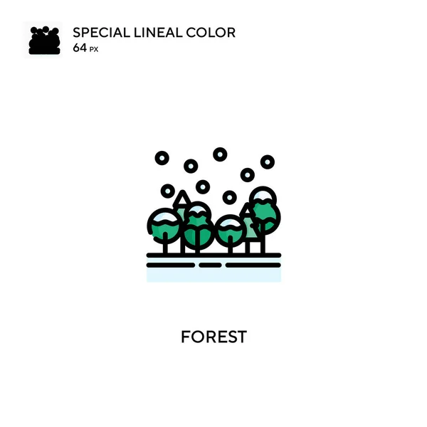 森林的特殊线条色彩图标 您的商业项目的森林图标 — 图库矢量图片