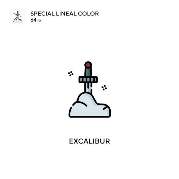 Excalibur Speciální Ikona Lineální Barvy Ikony Excalibur Pro Váš Obchodní — Stockový vektor