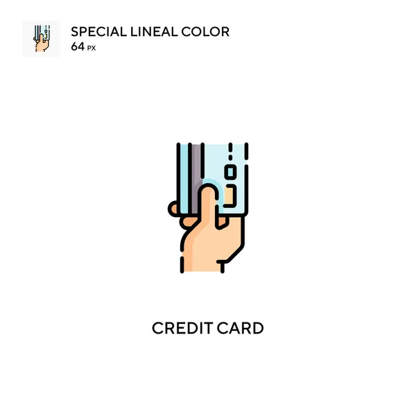 Kreditní Karta Special Lineal Color Icon Credit Card Ikony Pro — Stockový vektor