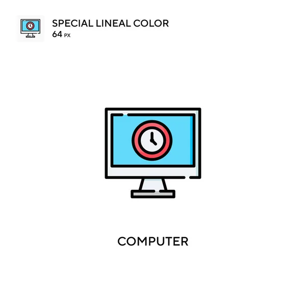 Ícones Computador Cor Linear Especial Icon Computer Para Seu Projeto —  Vetores de Stock