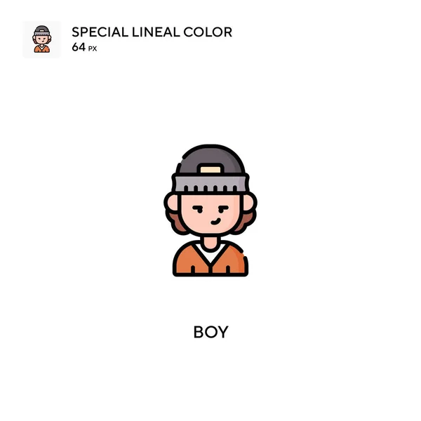 Boy Special Warna Lineal Icon Boy Ikon Untuk Proyek Bisnis - Stok Vektor