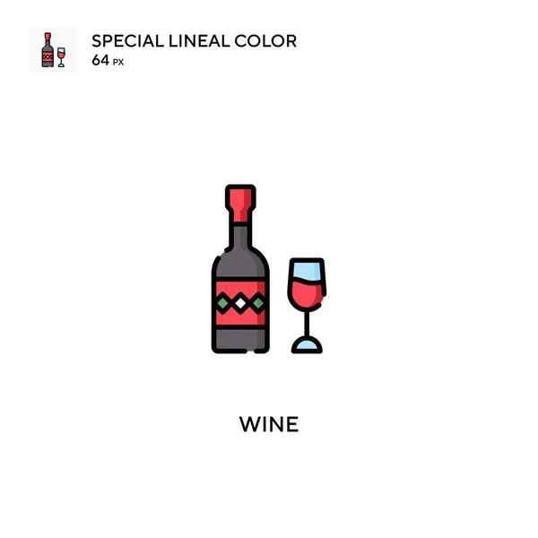 Icone Colori Lineari Wine Special Icone Del Vino Tuo Progetto — Vettoriale Stock