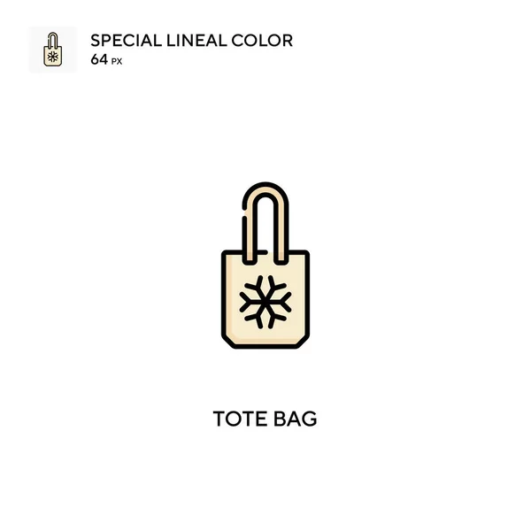 Tote Bag Speciální Lineální Barevná Ikona Tote Bag Ikony Pro — Stockový vektor