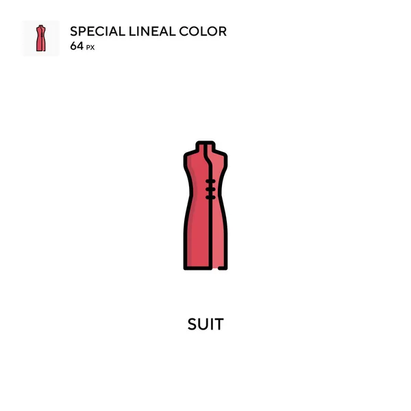 Traje Iconos Especiales Color Lineal Traje Iconos Para Proyecto Negocio — Vector de stock