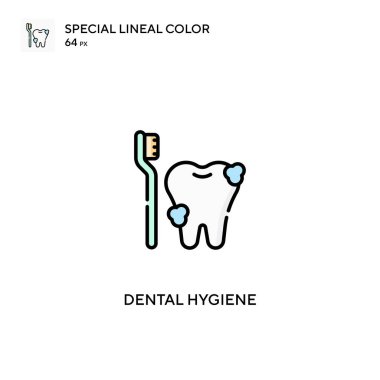 Diş hijyeni. İş projeniz için özel doğrusal renk simgesi.