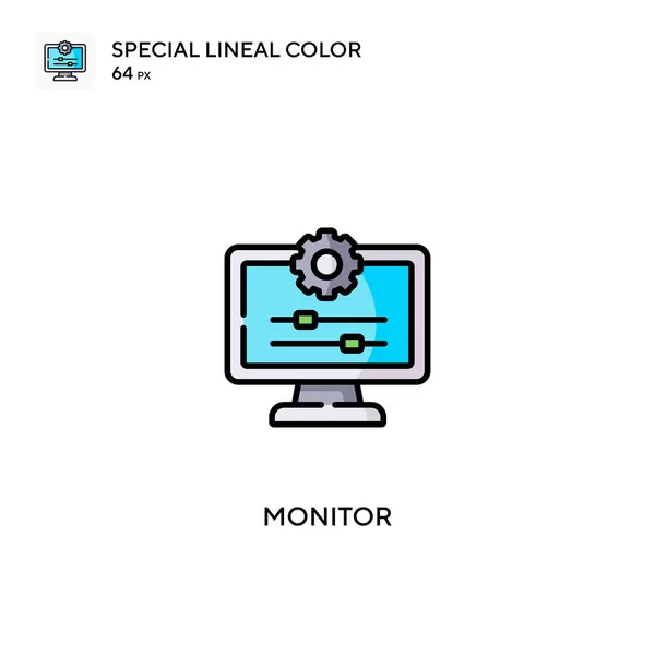 Monitor Special Lineal Color Icon Monitor Icons Your Business Project — Stock Vector