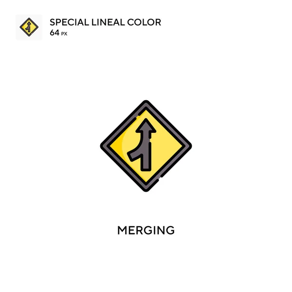 Merging Special Linear Color Icon Merging Icons Your Business Project — Stockvektor