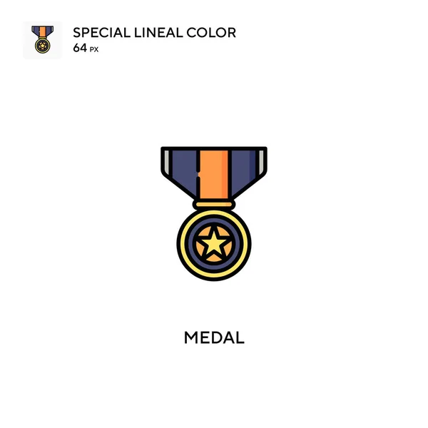 Medal Specjalna Ikona Koloru Linii Medal Ikony Projekt Biznesowy — Wektor stockowy