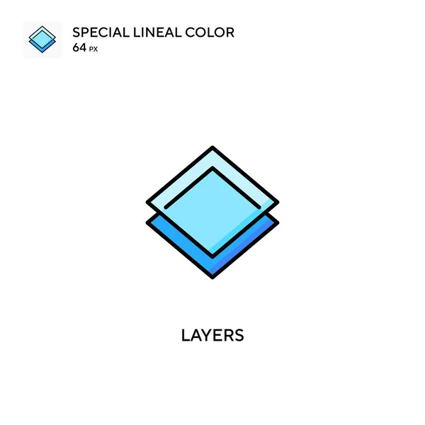 Capas Iconos Especiales Color Lineal Capas Iconos Para Proyecto Empresarial — Archivo Imágenes Vectoriales