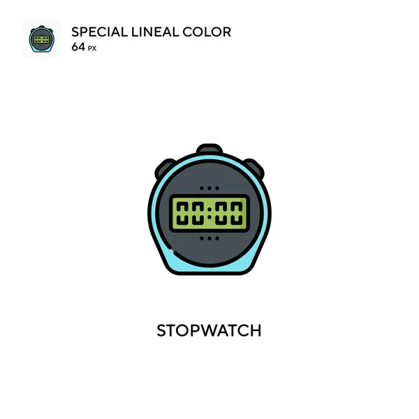 Stopwatch Special Lineal Color Icon Stopwatch Iconen Voor Zakelijke Project — Stockvector