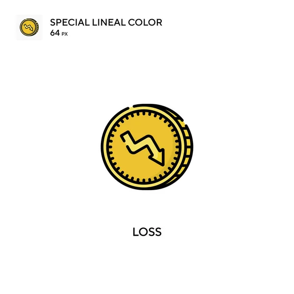 Pérdida Iconos Especiales Color Lineal Pérdida Iconos Para Proyecto Empresarial — Vector de stock