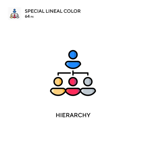 Hierarchia Különleges Lineáris Színikon Hierarchia Ikonok Üzleti Projektjéhez — Stock Vector