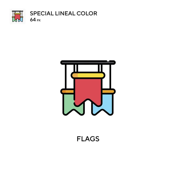 Bandeiras Ícones Cores Lineares Especiais Icon Flags Para Seu Projeto — Vetor de Stock