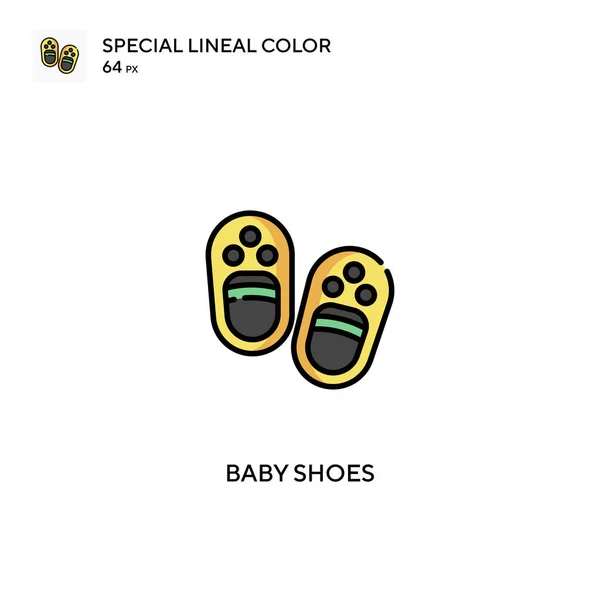 Sapatos Bebê Ícones Lineares Especiais Cor Icon Baby Sapatos Para —  Vetores de Stock