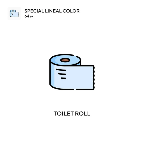 Toaleta Rolki Specjalna Linia Kolor Ikony Toaleta Rolki Ikony Dla — Wektor stockowy