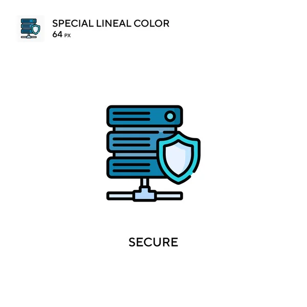 Icono Color Lineal Secure Special Iconos Seguros Para Proyecto Empresarial — Archivo Imágenes Vectoriales