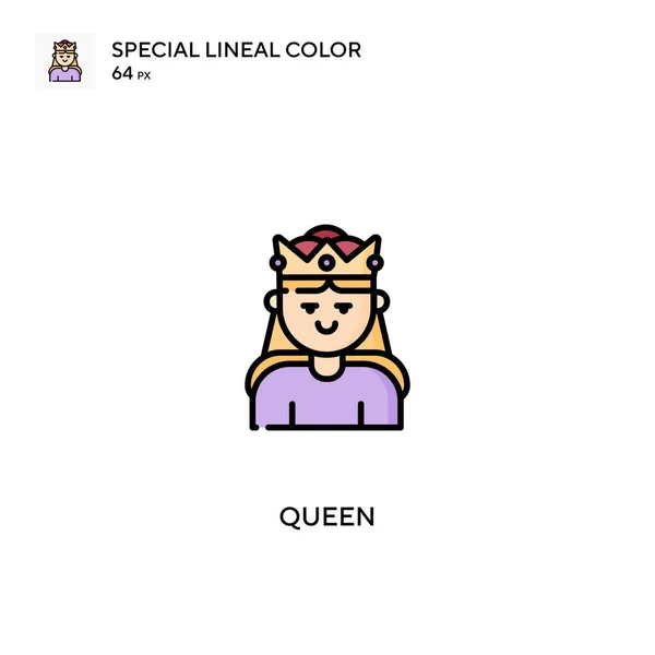 Queen Special Lineal Color Icon Піктограми Queen Вашого Бізнес Проекту — стоковий вектор