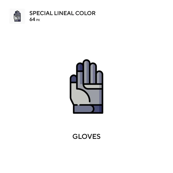 Guantes Iconos Colores Lineales Especiales Guantes Para Proyecto Empresarial — Vector de stock