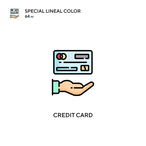 Kreditní Karta Special Lineal Color Icon Credit Card Ikony Pro — Stockový vektor