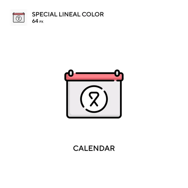 Calendrier Icônes Spéciales Couleur Linéaire Calendrier Pour Votre Projet Entreprise — Image vectorielle