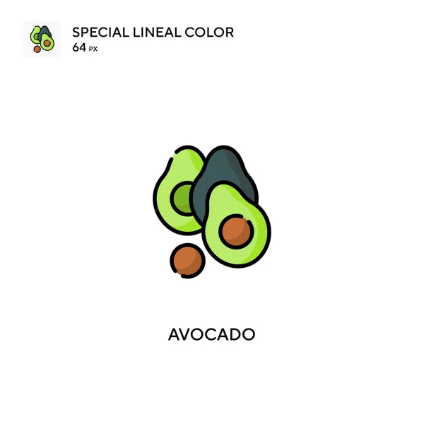 Avocado Spezielle Lineare Farbsymbole Avocado Symbole Für Ihr Geschäftsprojekt — Stockvektor