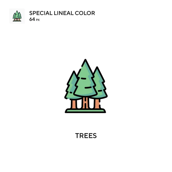 Árvores Ícones Cores Lineares Especiais Icon Trees Para Seu Projeto — Vetor de Stock