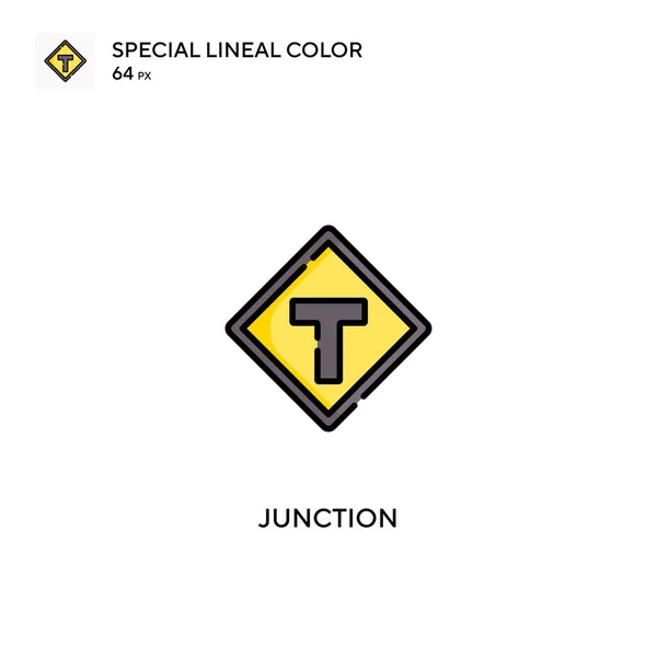 Junction Speciális Lineáris Szín Ikon Junction Ikonok Üzleti Projekt — Stock Vector
