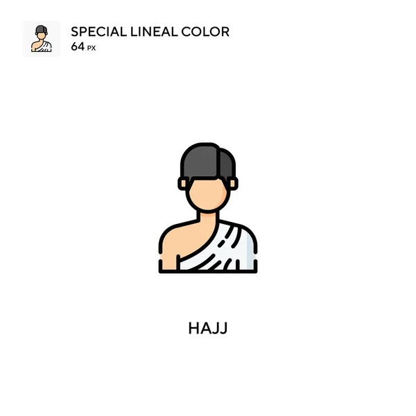 Hajj Iconos Especiales Color Lineal Hajj Para Proyecto Negocio — Vector de stock