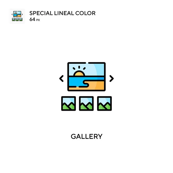 Galerij Speciale Lineal Kleur Icon Gallery Pictogrammen Voor Business Project — Stockvector