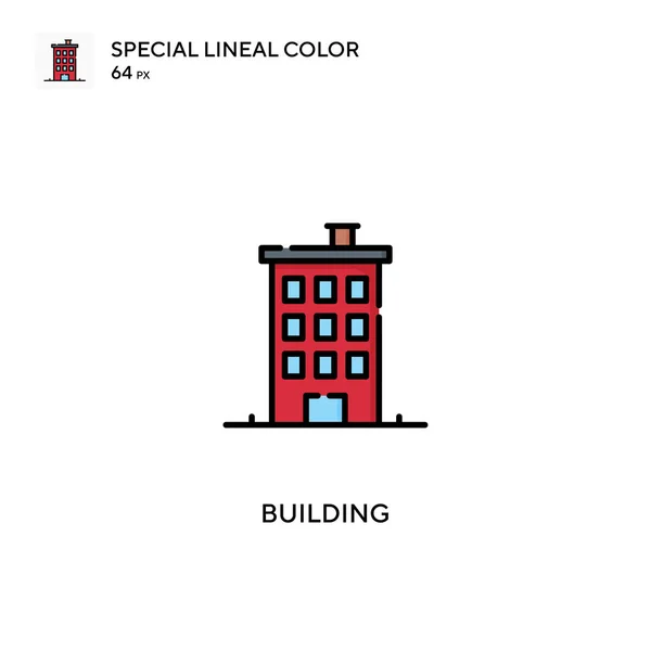 Construindo Ícones Lineares Especiais Cor Icon Building Para Seu Projeto — Vetor de Stock