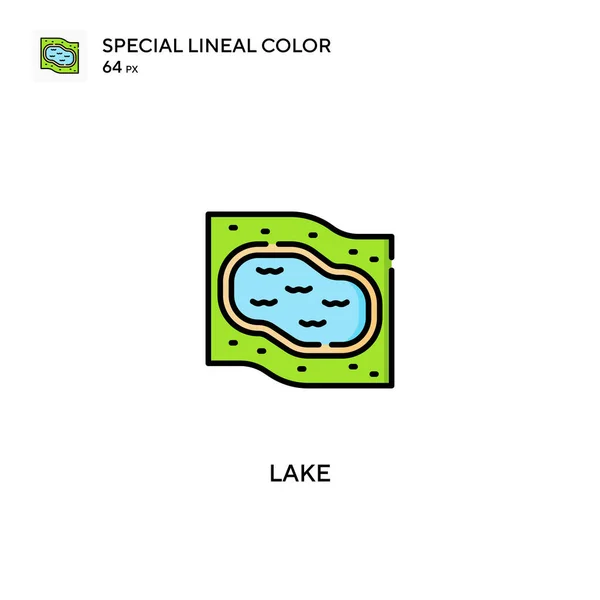 Lake Special Lineal Color Icon Lake Pictogrammen Voor Business Project — Stockvector