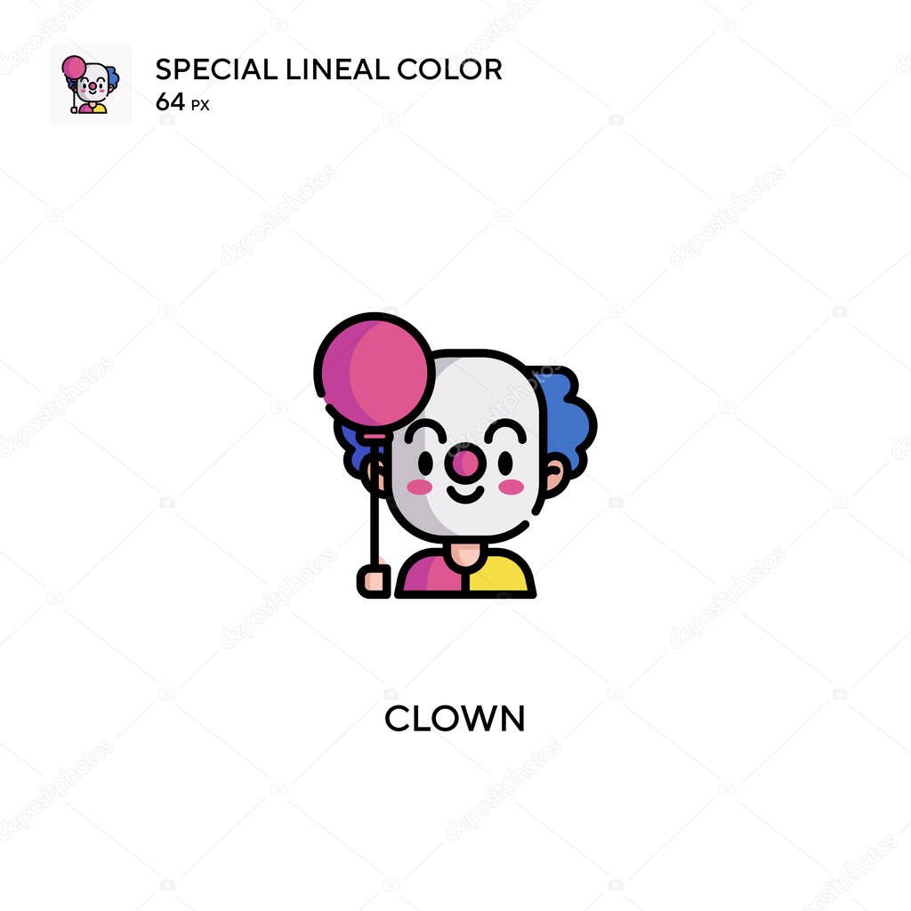Clown Special lineal color icon.Clown icons for your business project