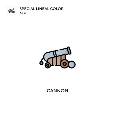 Cannon Özel Çizgi Rengi Simgesi. İş projeniz için top simgeleri