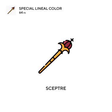 Sceptre Special lineal color icon.Sceptre icons for your business project clipart
