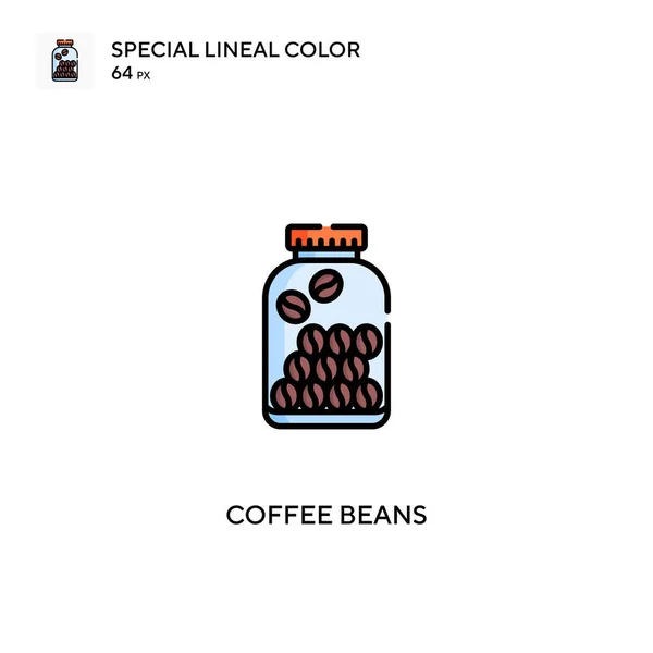 Kávébab Különleges Lineáris Szín Ikon Kávébab Ikonok Üzleti Projekt — Stock Vector