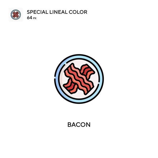 Ícones Bacon Cor Linear Especial Icon Bacon Para Seu Projeto — Vetor de Stock