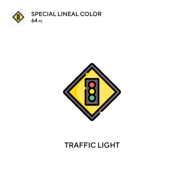 Trafik Işığı Projeniz Için Özel Çizgi Renk Simgesi Trafik Işığı — Stok Vektör
