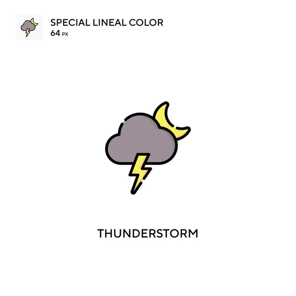 Thunderstorm Special lineal color icon.Thunderstorm icons for your business project