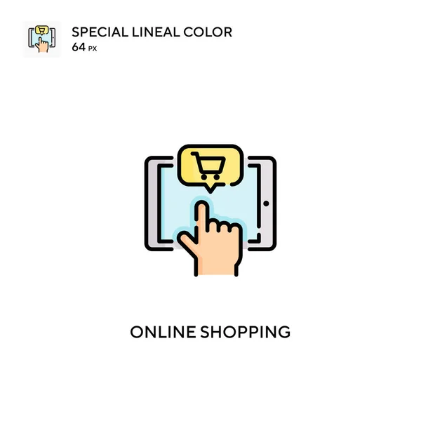 Online Shopping Special Linjal Färg Ikon Online Shopping Ikoner För — Stock vektor