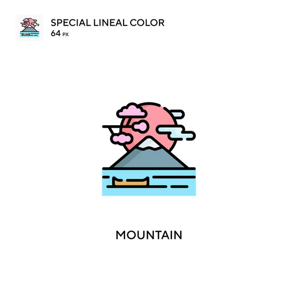 Montanha Ícones Cor Linear Especial Icon Mountain Para Seu Projeto —  Vetores de Stock