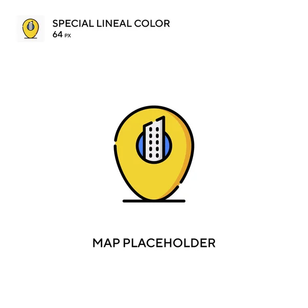 Kaart Plaatshouder Speciale Lineal Kleur Icon Map Plaatshouder Pictogrammen Voor — Stockvector