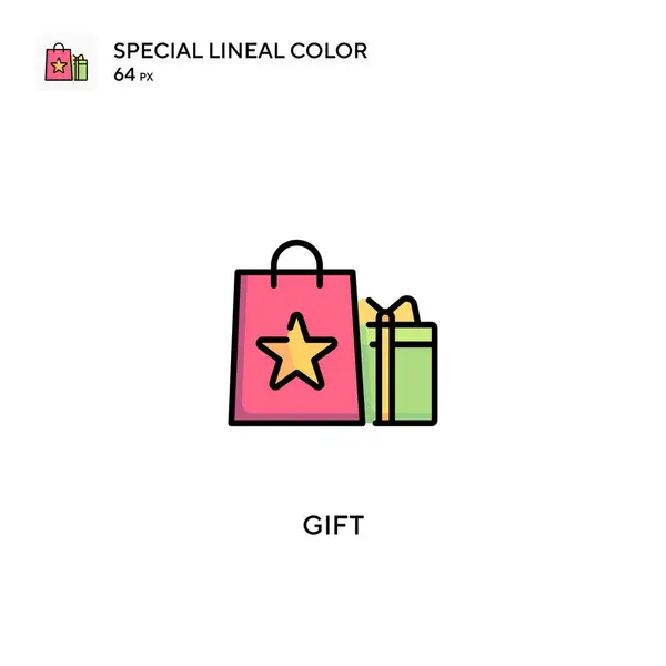 Cadeau Special Lineal Color Icon Gift Iconen Voor Business Project — Stockvector